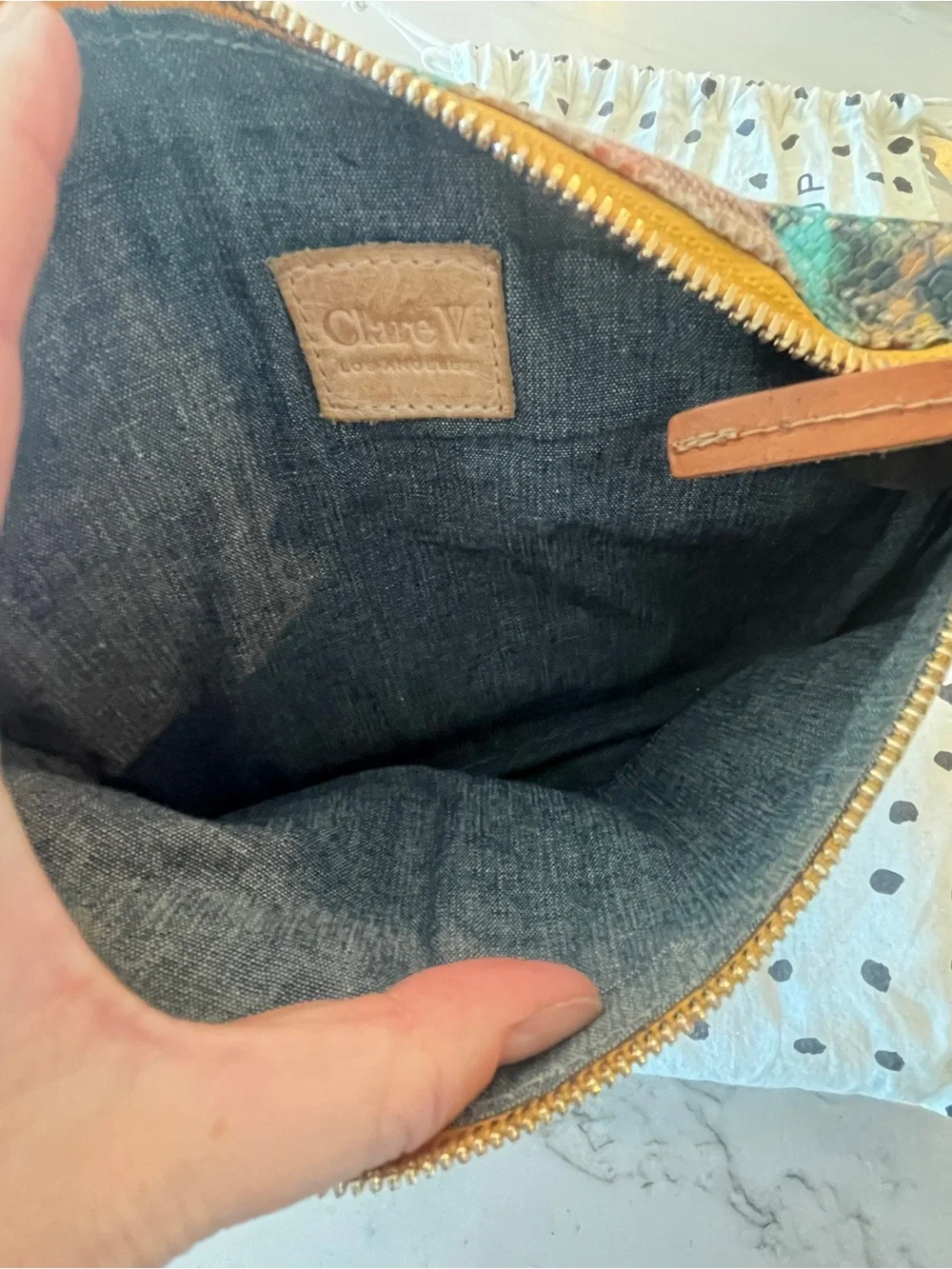 Clare V. Poppy Snake Striped Leather Belt Bag Fanny Pack  Rare